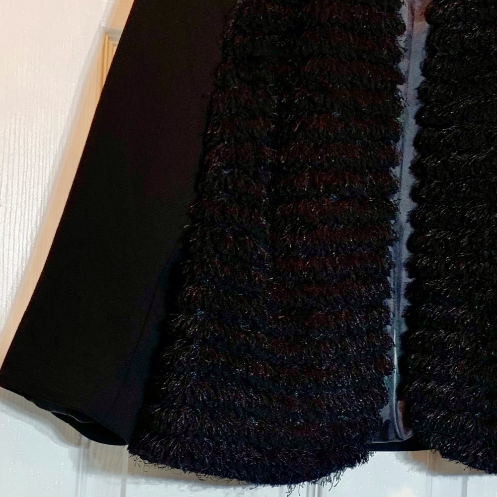 EUC Nine West Black Fringe Front Bolero Jacket Ladies Size 10 - Picture 5 of 6